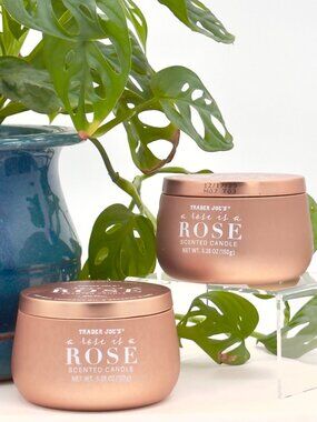 Trader Joe’s ROSE Scented Candle Seasonal LIMITED EDITION 2 PACK 5 oz‎ Floral